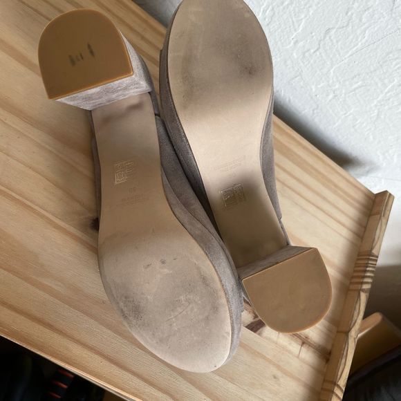 Free people peep toe block heel taupe suede pri t. Mike’s - Picture 6 of 14